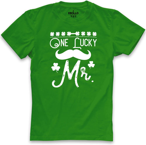 One Lucky Mr | St Patricks Day - Funny Shirt Men - Husband Gift - Mens Irish Gift - Dad St Patricks Day Tshirt - Irish T Shirt - Ireland Tee - eBollo.com