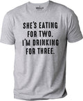 She's Eating for Two, I'm Drinking for Three | Funny New Dad Shirt - New Born Gift - Fathers Day Gift - New Dad Gift, new dad gift from wife - eBollo.com