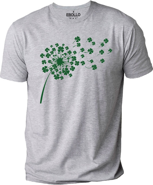 Dandelion Shamrock Clovers Shirt | Funny Shirt Men | St Patricks T-shirt - Irish Husband - Saint Patrick's Day - Paddys Tee, Lucky Shamroks - eBollo.com